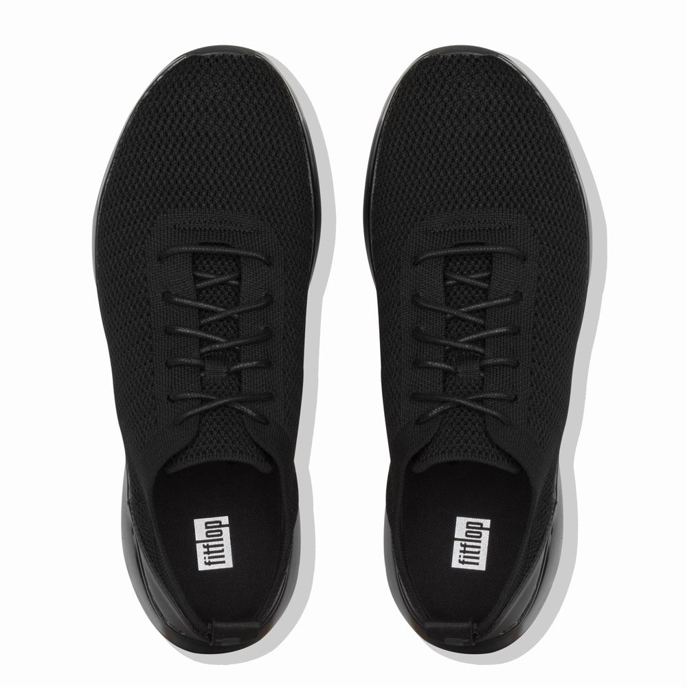 Men's Fitflop FLEXKNIT Trainers Black | Ireland-16840