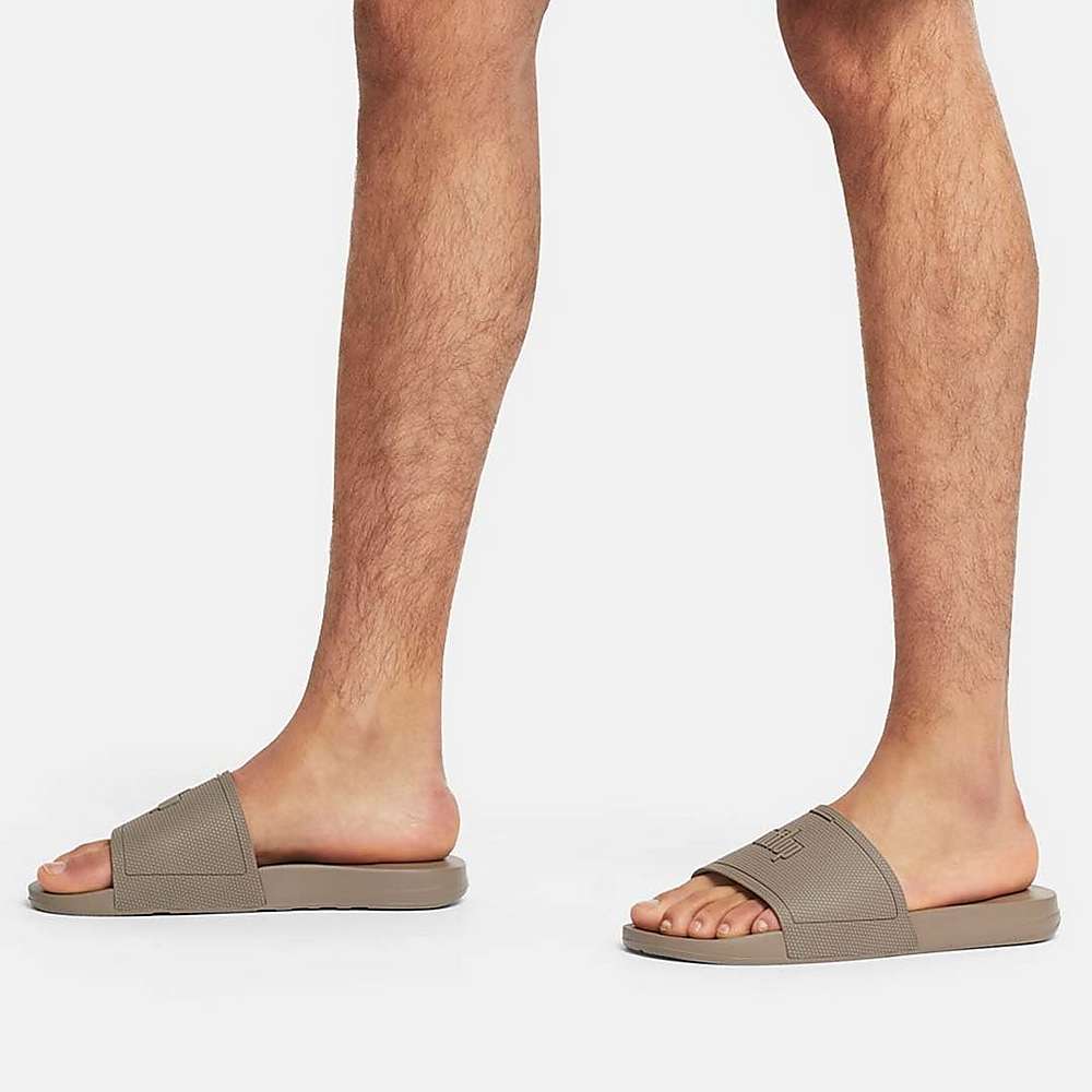 Men's Fitflop IQUSHION Pool Slides Grey | Ireland-04287