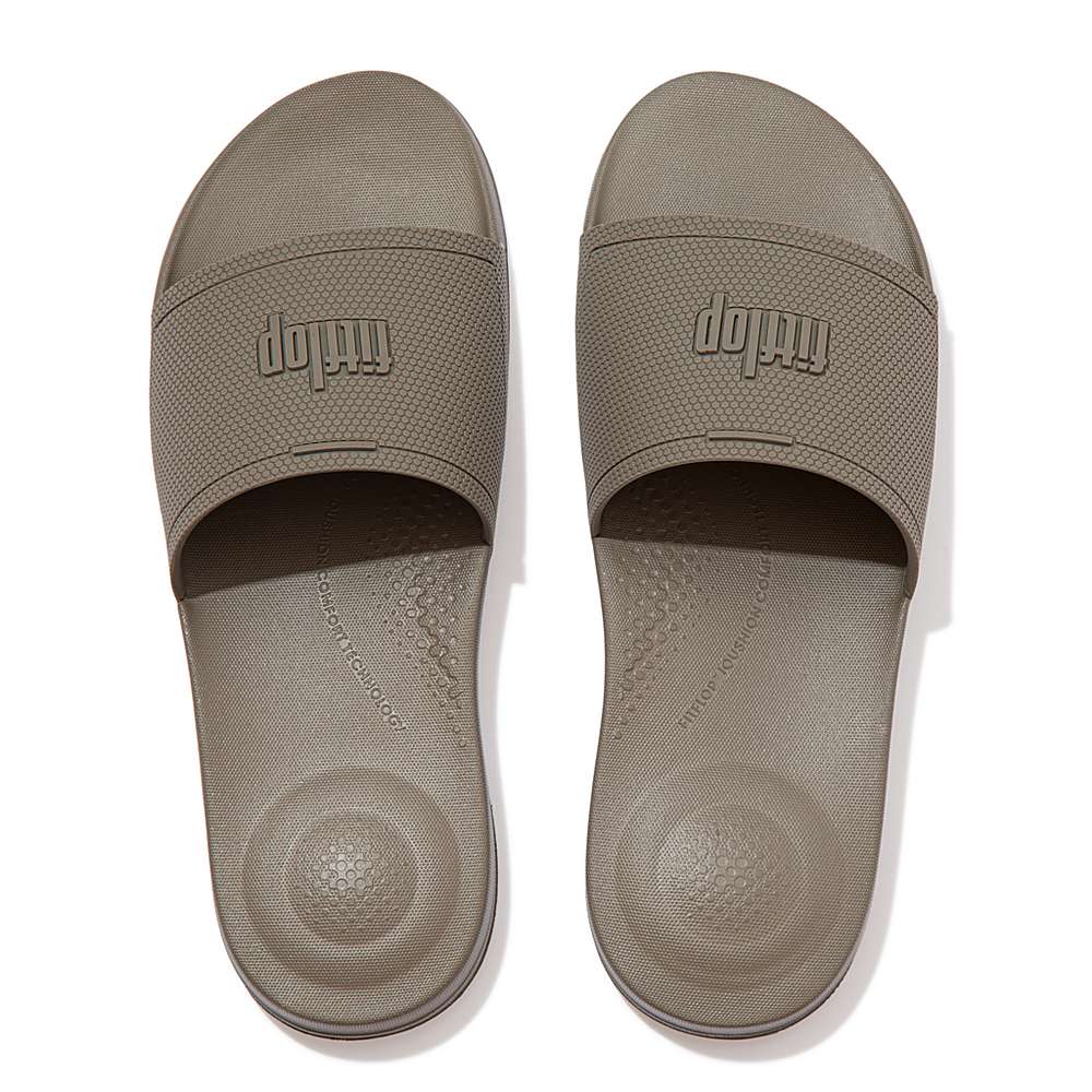 Men's Fitflop IQUSHION Pool Slides Grey | Ireland-04287