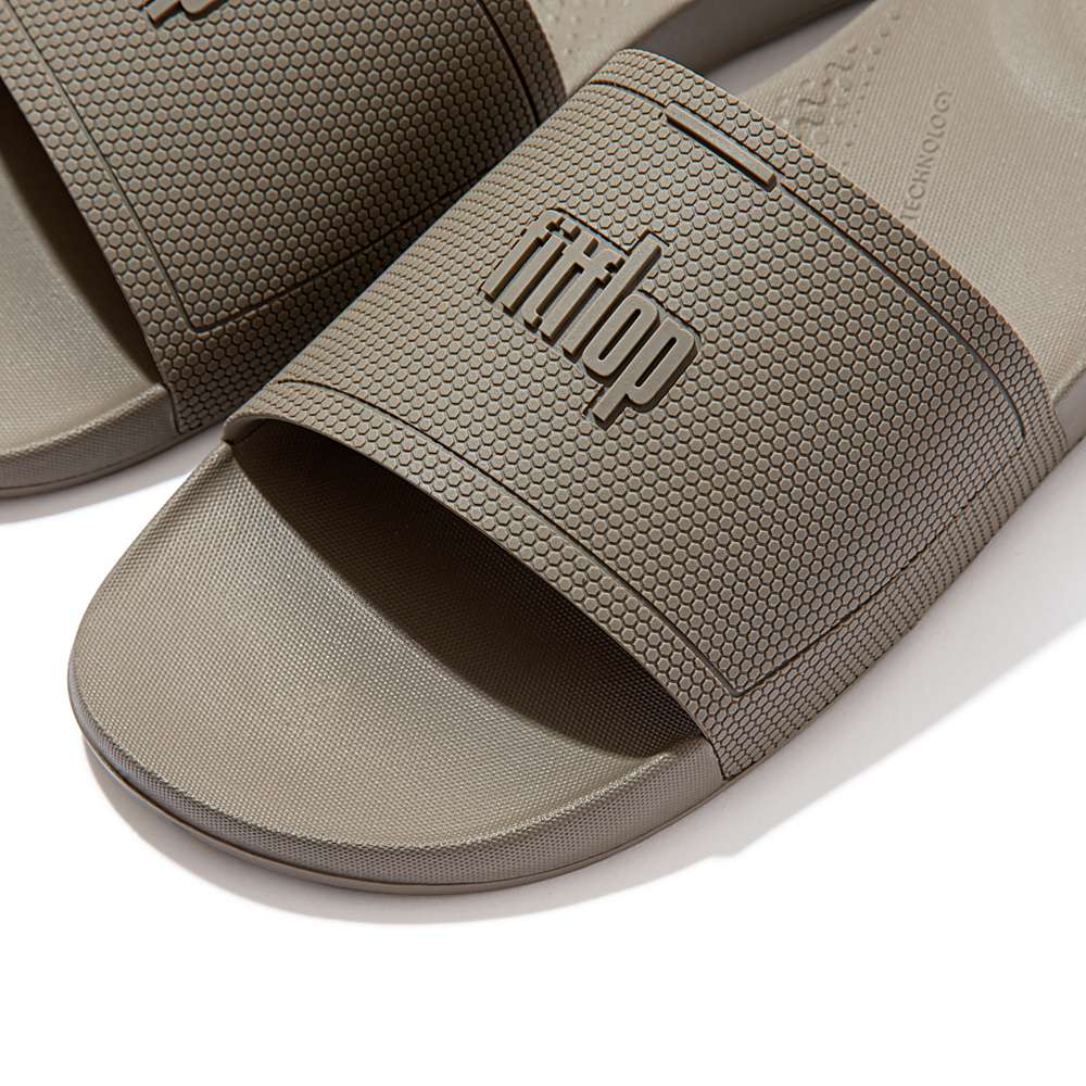 Men's Fitflop IQUSHION Pool Slides Grey | Ireland-04287