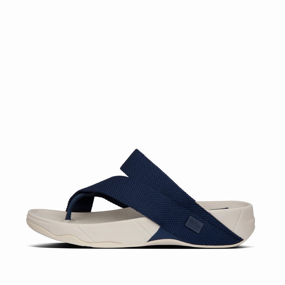 Men\'s Fitflop SLING Weave Toe-Post Sandals Navy | Ireland-49260