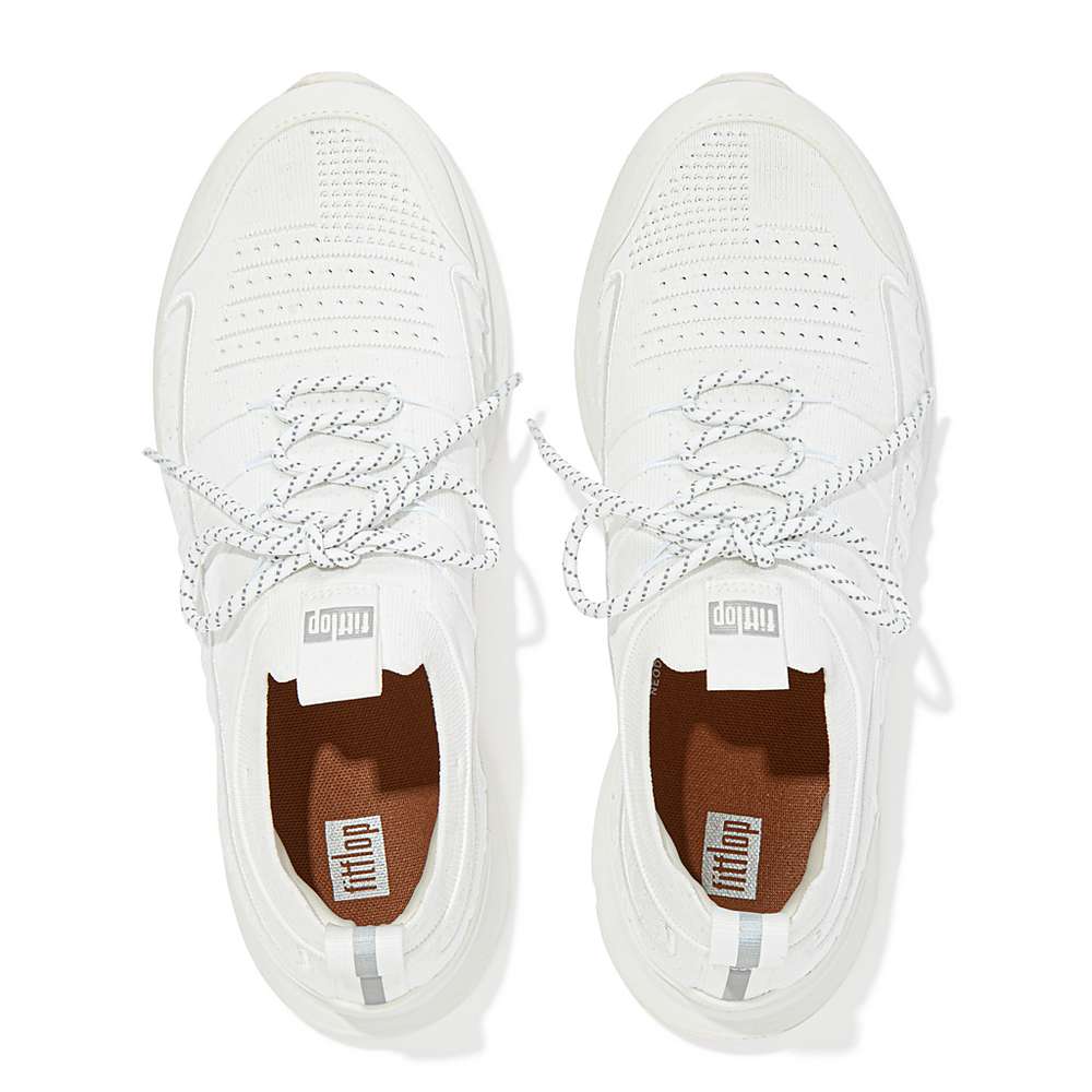 Men's Fitflop VITAMIN FF Knit Sports Trainers White | Ireland-81057