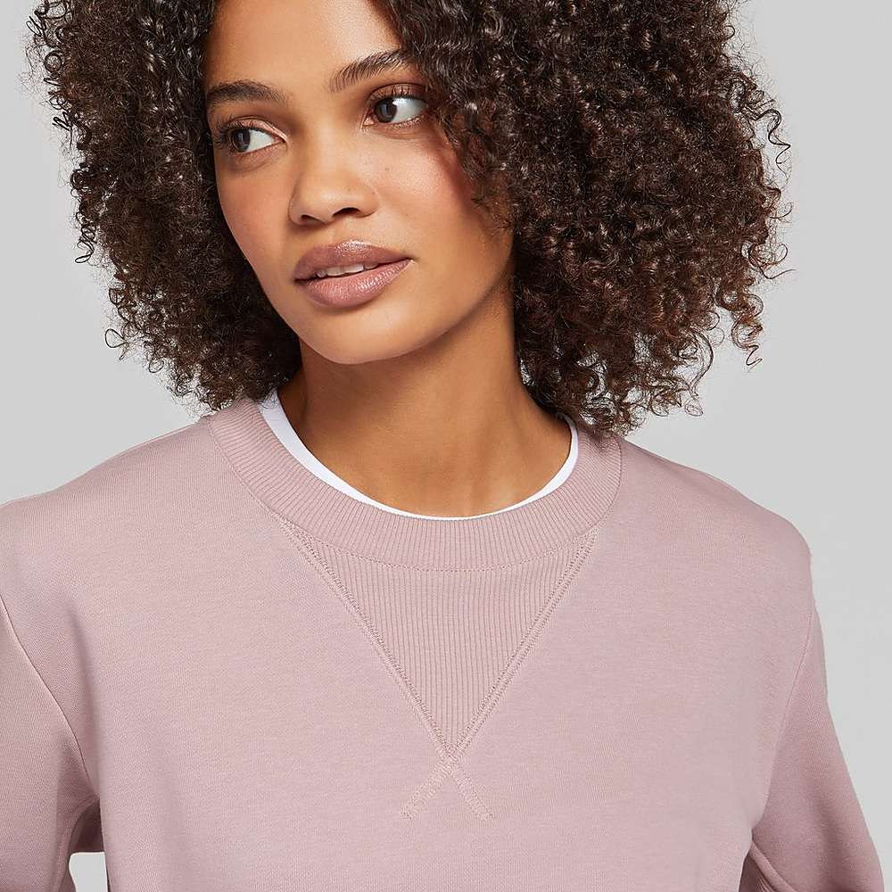 Women's Fitflop BASIC THREADS Crew Sweatshirt Pink | Ireland-18365