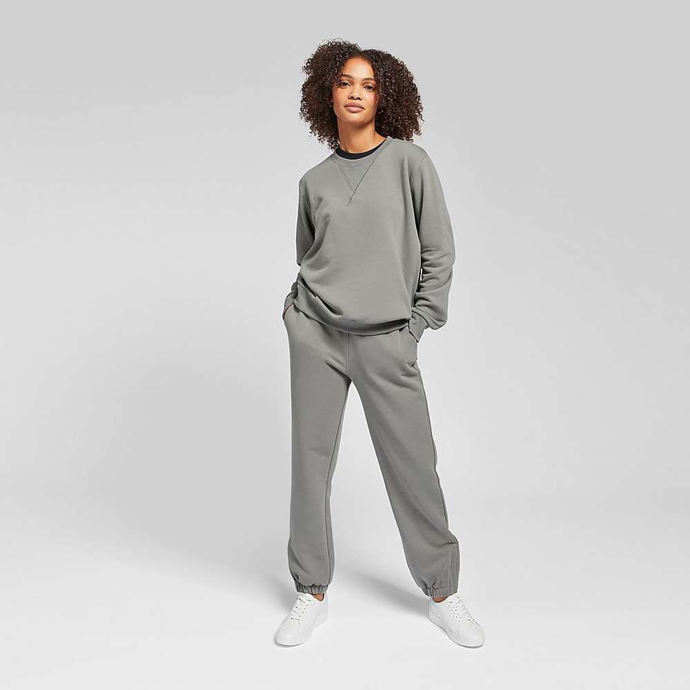 Women's Fitflop BASIC THREADS Crew Sweatshirt Grey | Ireland-95026