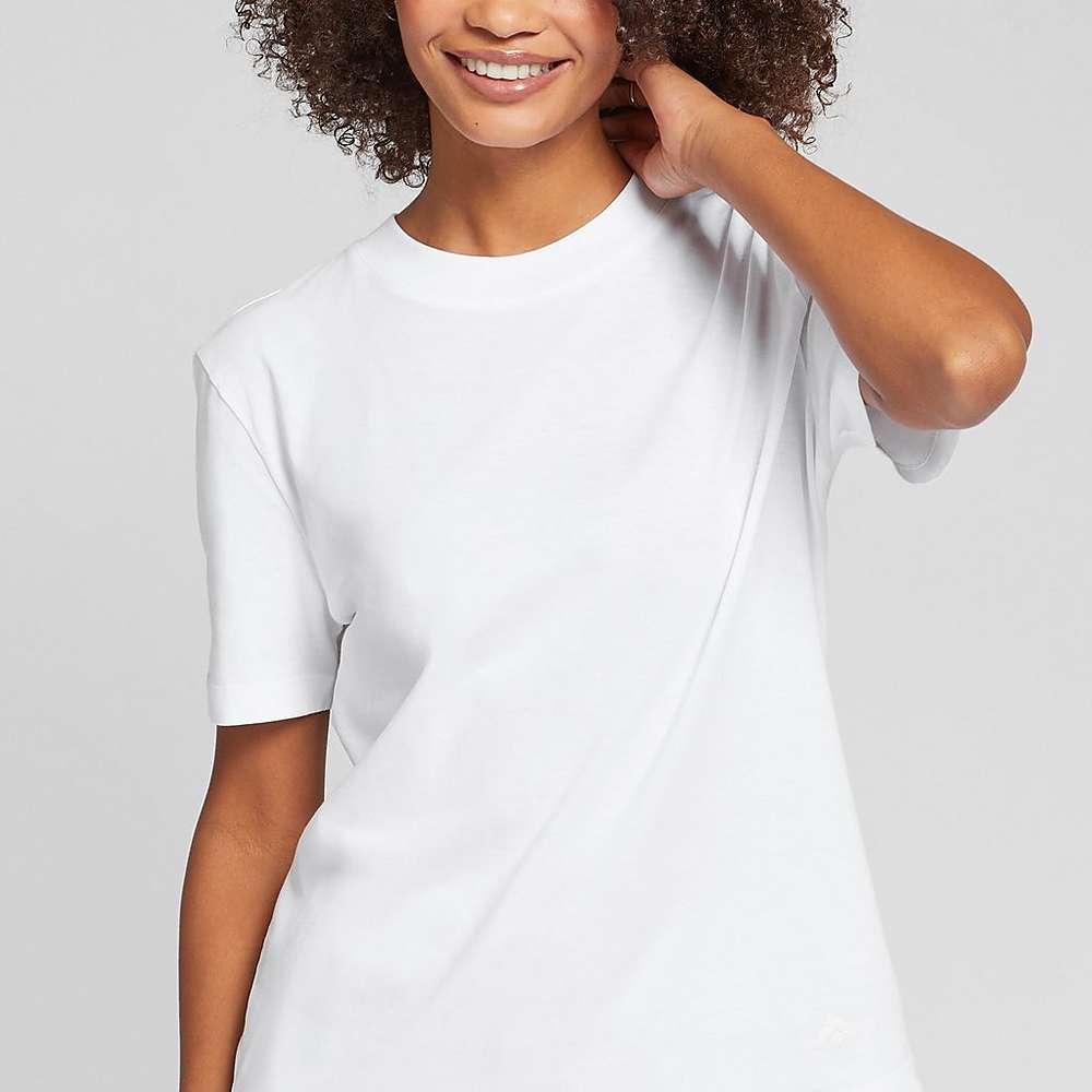 Women's Fitflop BASIC THREADS Crew T Shirts White | Ireland-86504