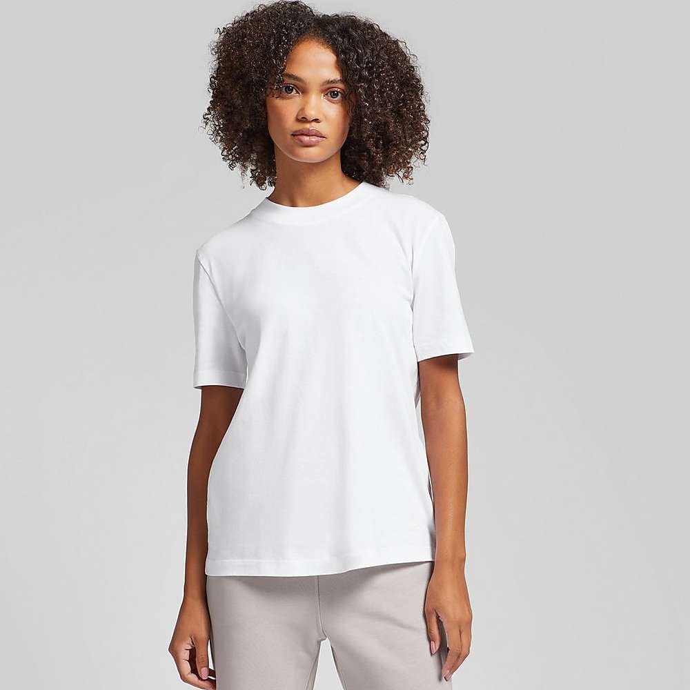 Women's Fitflop BASIC THREADS Crew T Shirts White | Ireland-86504