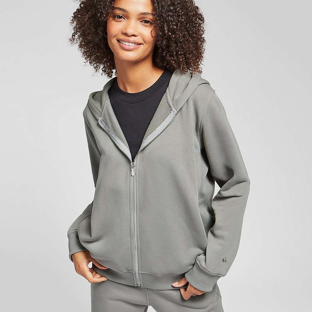 Women\'s Fitflop BASIC THREADS Full Zip Hoodie Grey | Ireland-17495