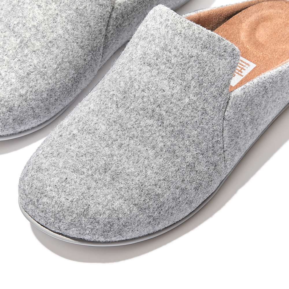 Women's Fitflop CHRISSIE II Haus Felt Slippers Grey | Ireland-43092