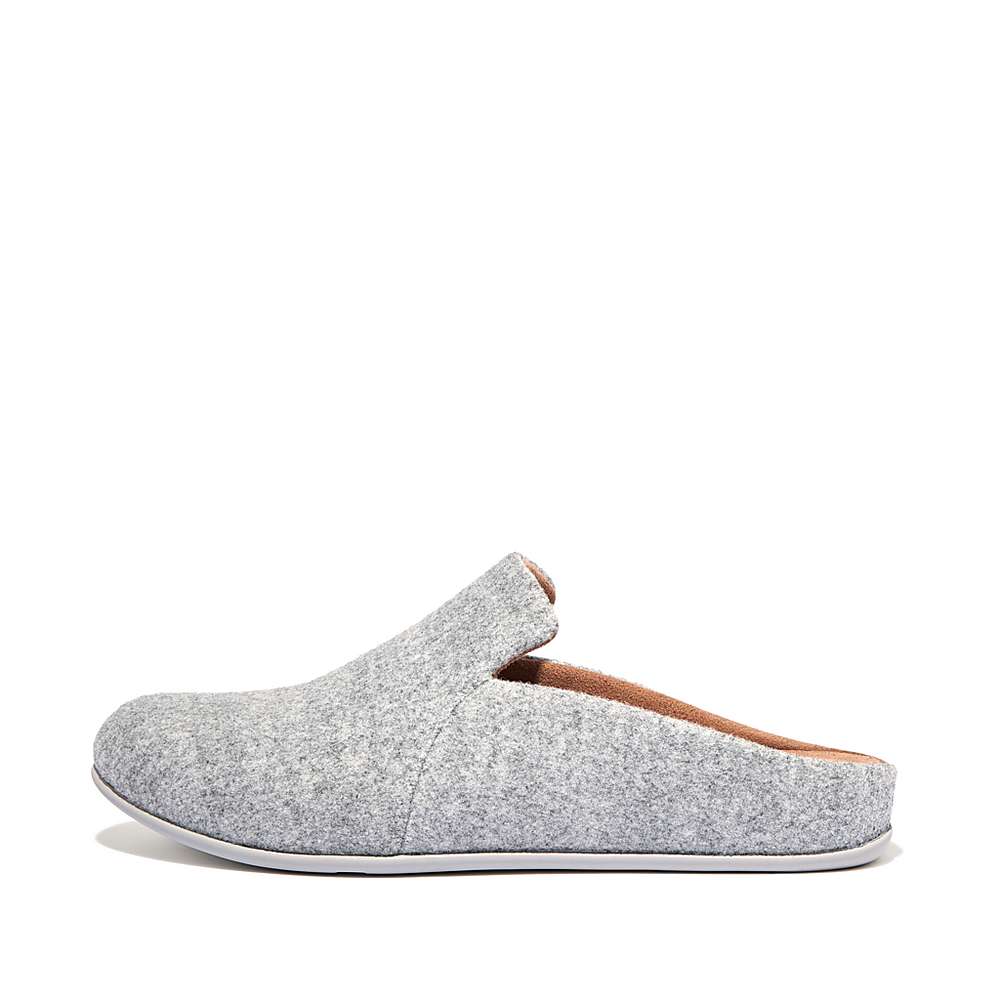 Women\'s Fitflop CHRISSIE II Haus Felt Slippers Grey | Ireland-43092