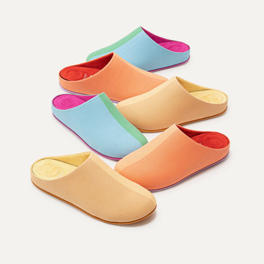 Women's Fitflop CHRISSIE X Yinka Ilori Canvas Slippers Apricot/Orange | Ireland-45731