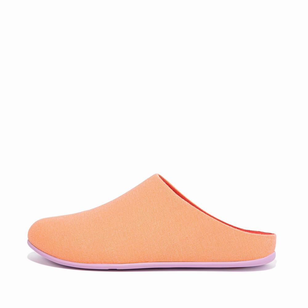 Women\'s Fitflop CHRISSIE X Yinka Ilori Canvas Slippers Apricot/Orange | Ireland-45731