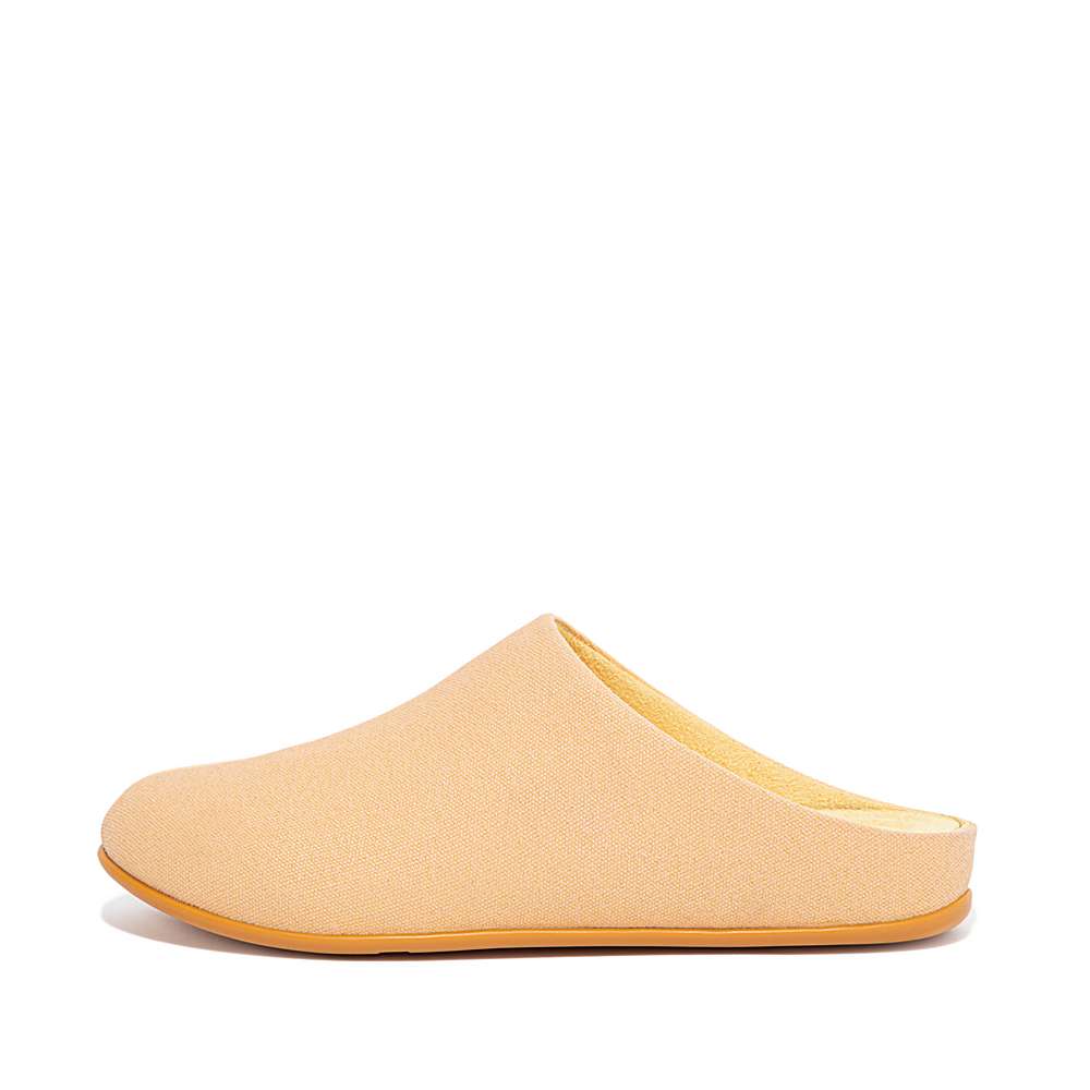 Women\'s Fitflop CHRISSIE X Yinka Ilori Canvas Slippers Yellow/Orange | Ireland-63902