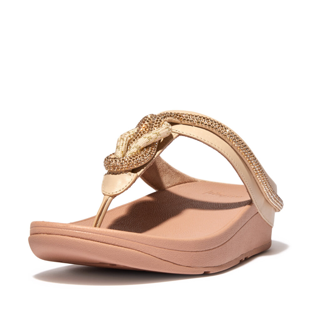 Women's Fitflop FINO Crystal Toe-Post Sandals Beige | Ireland-90865