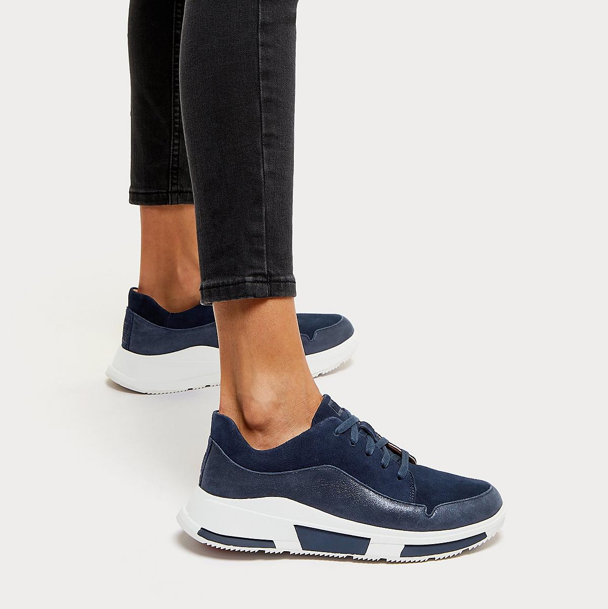 Women's Fitflop FREYA Suede Trainers Navy | Ireland-28563