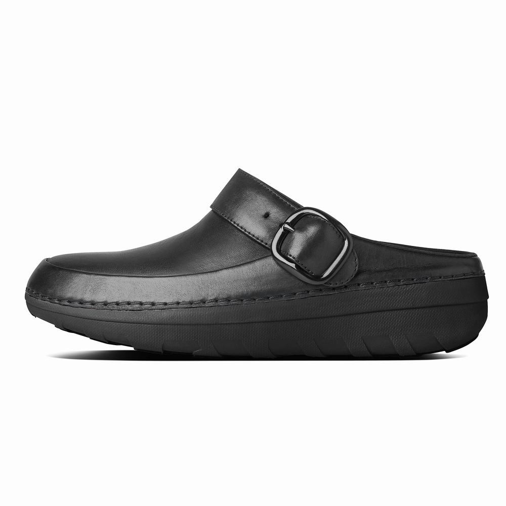 Women's Fitflop GOGH PRO Superlight Leather Clogs Black | Ireland-94875