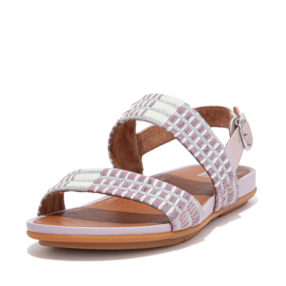 Women's Fitflop GRACIE Art-Denim Backstrap Sandals Pink | Ireland-05942