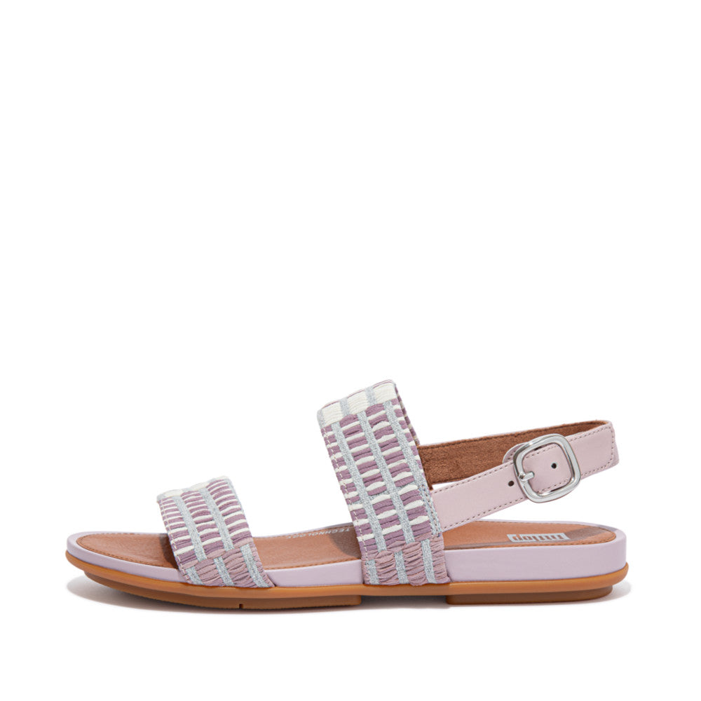 Women\'s Fitflop GRACIE Art-Denim Backstrap Sandals Pink | Ireland-05942