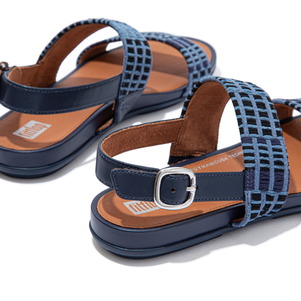 Women's Fitflop GRACIE Art-Denim Backstrap Sandals Navy | Ireland-79041