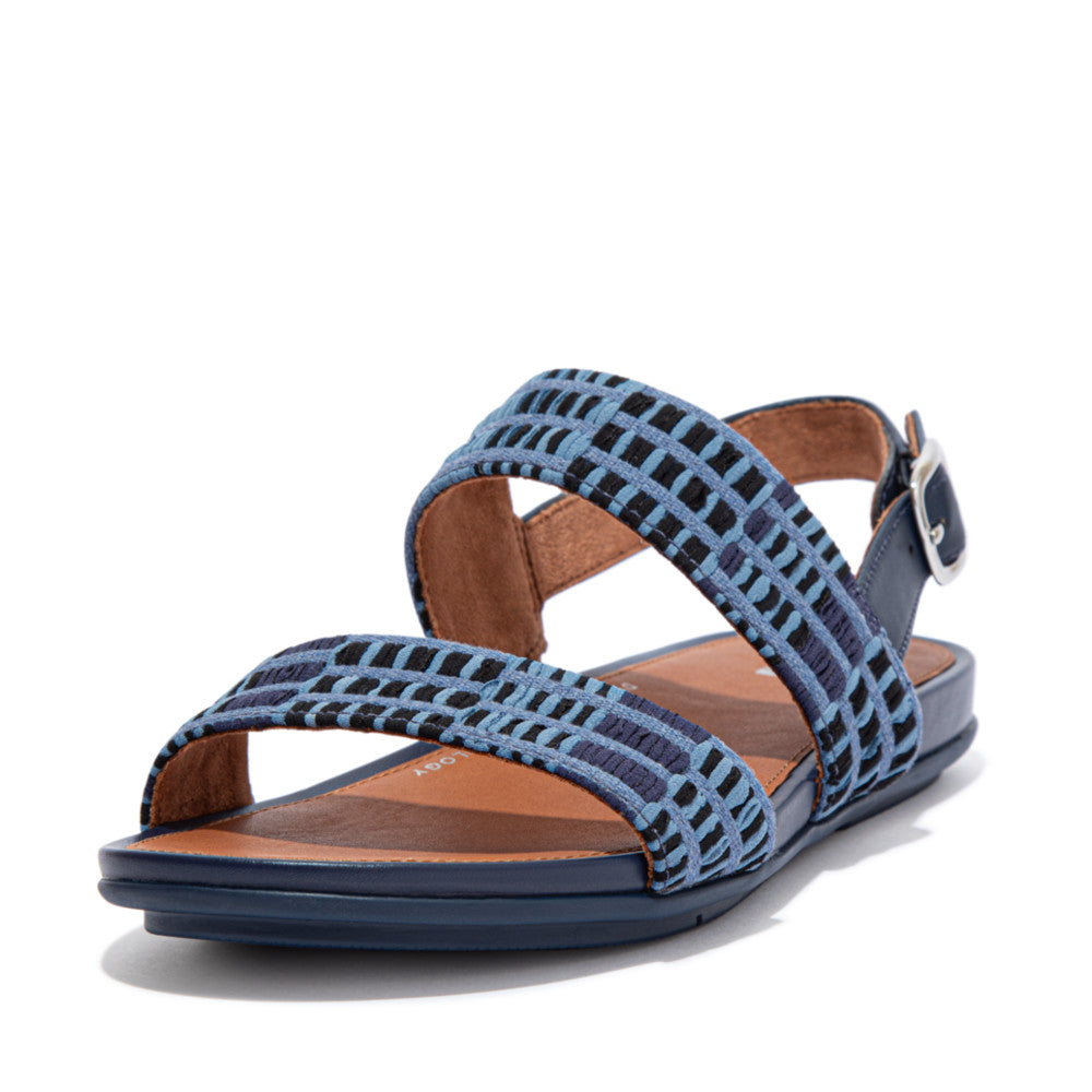 Women's Fitflop GRACIE Art-Denim Backstrap Sandals Navy | Ireland-79041