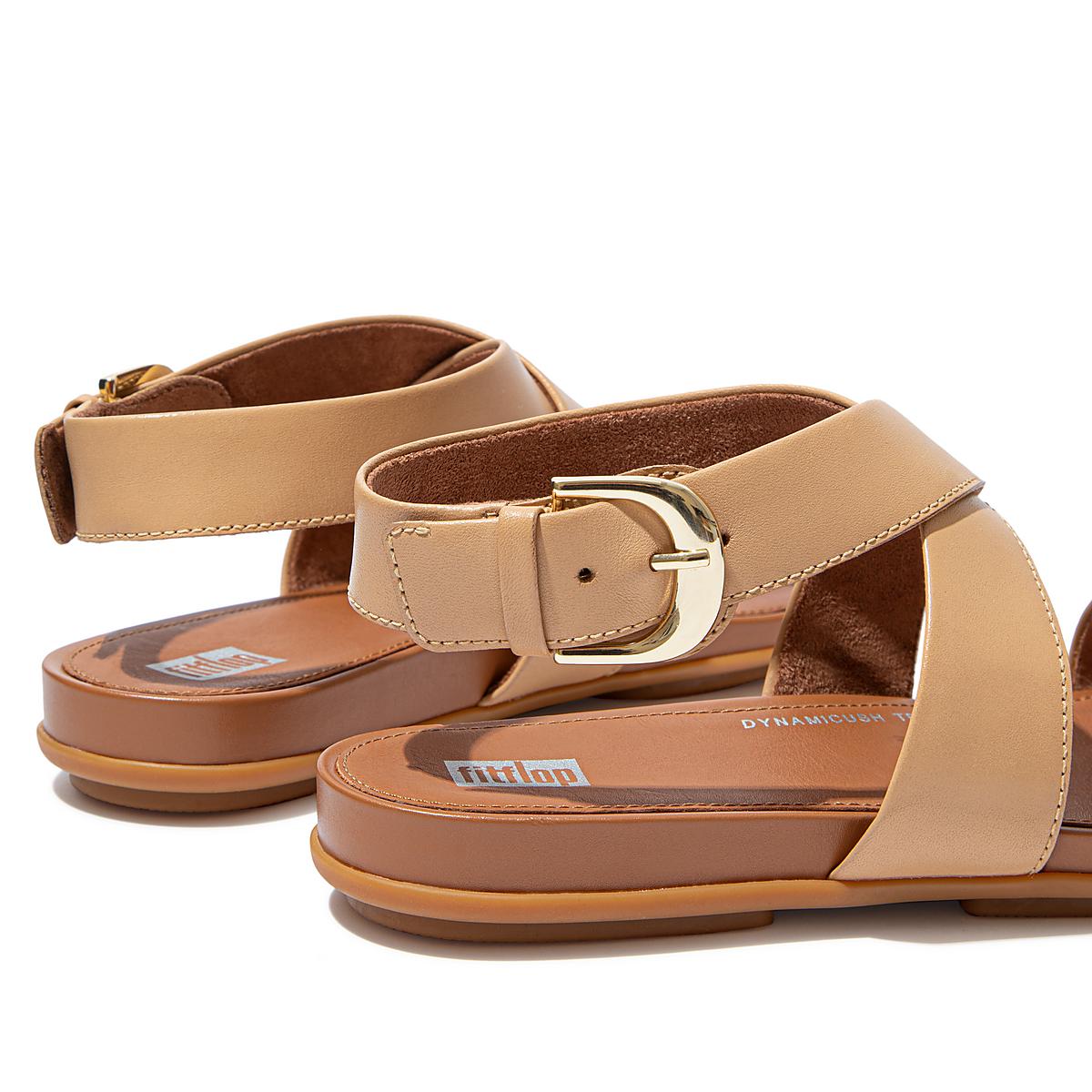 Women's Fitflop GRACIE Buckle Leather Ankle-Strap Sandals Brown | Ireland-34582