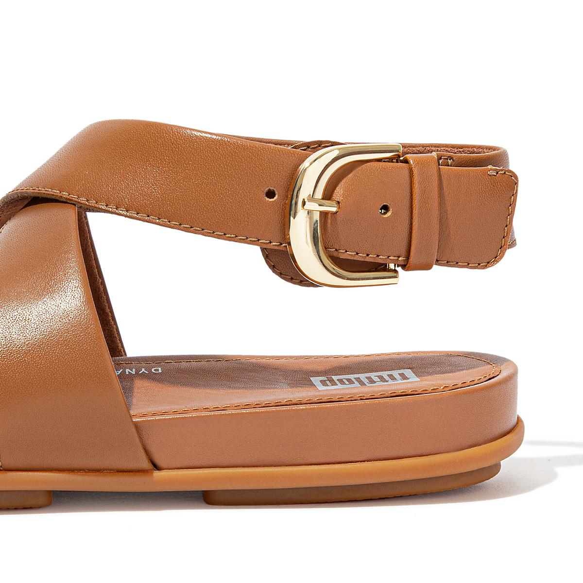 Women's Fitflop GRACIE Buckle Leather Ankle-Strap Sandals Light Brown | Ireland-40623