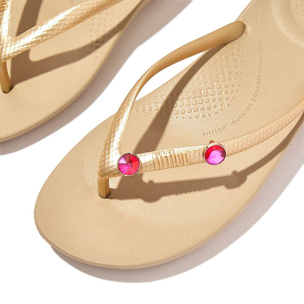 Women's Fitflop IQUSHION Charms Crystal Round Charms 2 Pack Pink | Ireland-53208