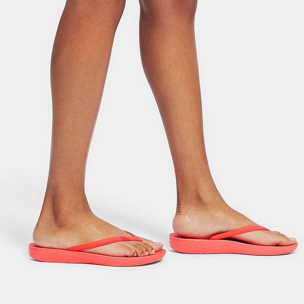 Women's Fitflop IQUSHION Ergonomic Flip Flops Orange | Ireland-39165