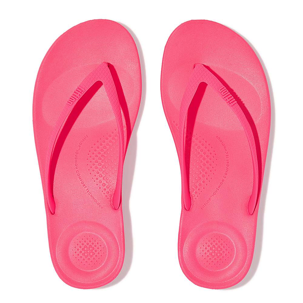 Women's Fitflop IQUSHION Ergonomic Flip Flops Pink | Ireland-82435