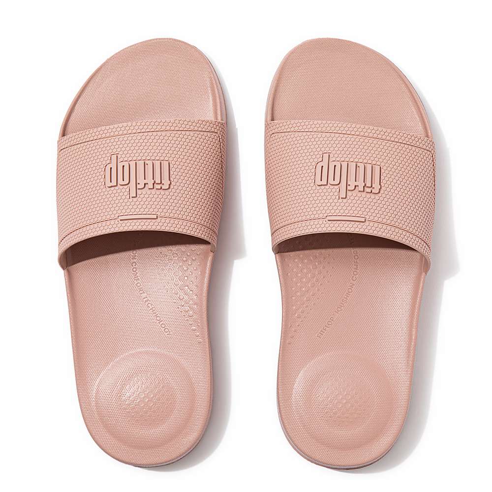 Women's Fitflop IQUSHION Pool Slides Beige | Ireland-57836