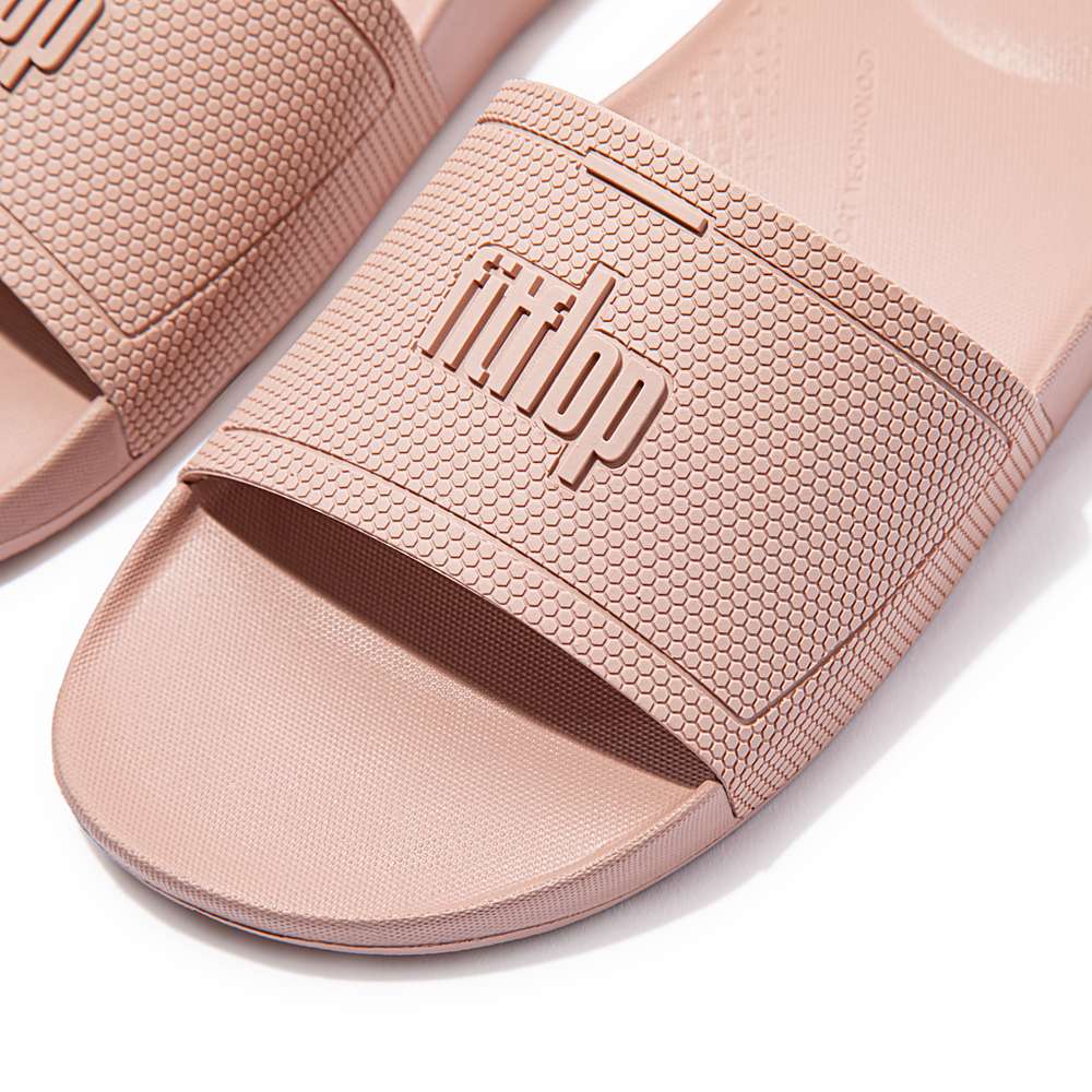 Women's Fitflop IQUSHION Pool Slides Beige | Ireland-57836