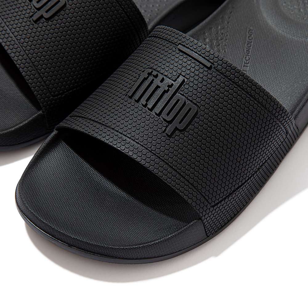 Women's Fitflop IQUSHION Pool Slides Black | Ireland-27140