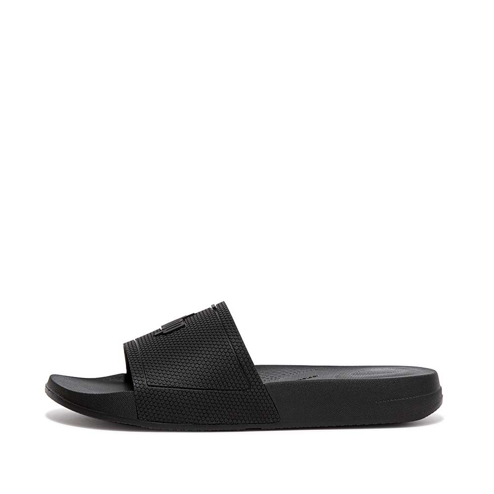 Women\'s Fitflop IQUSHION Pool Slides Black | Ireland-27140