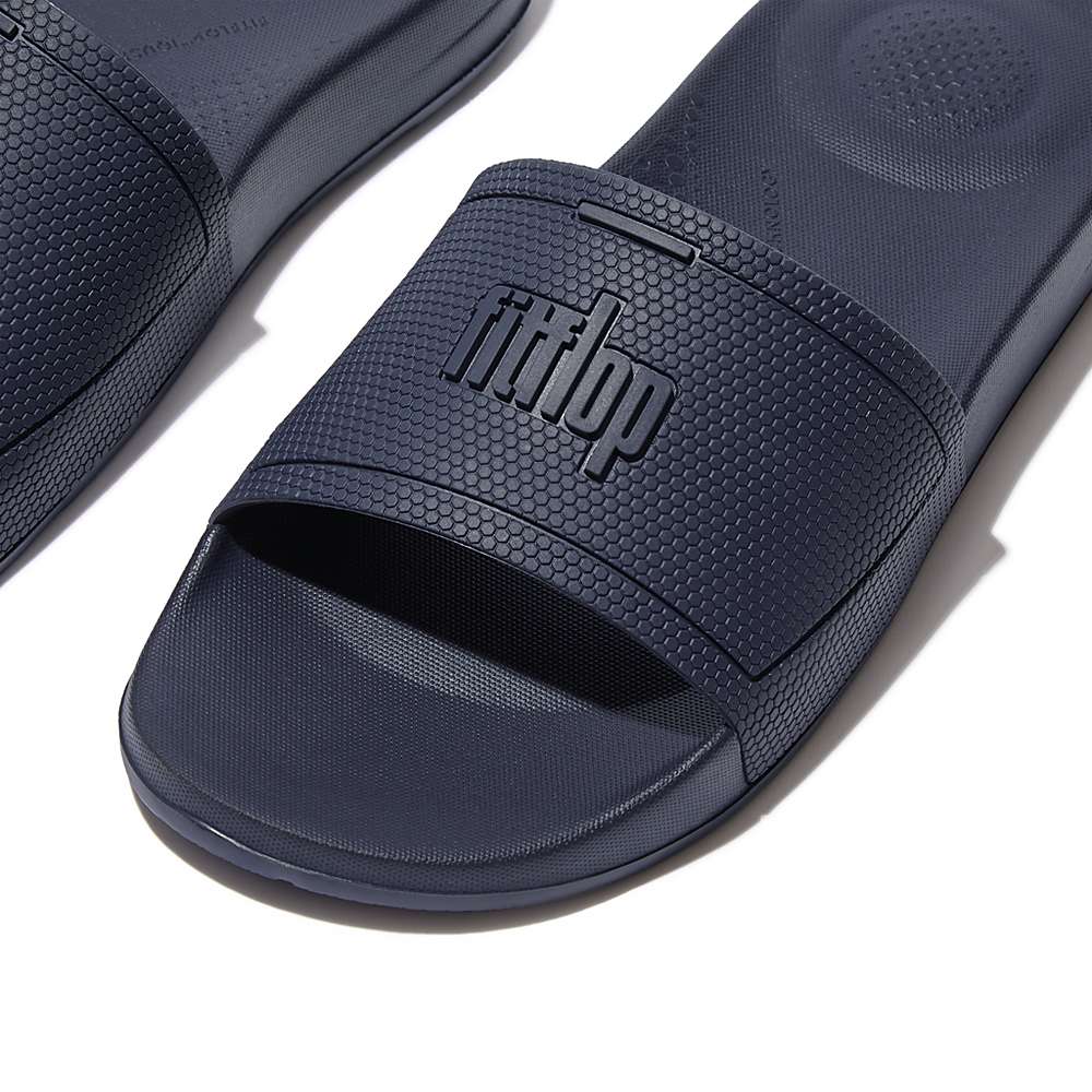 Women's Fitflop IQUSHION Pool Slides Navy | Ireland-03214