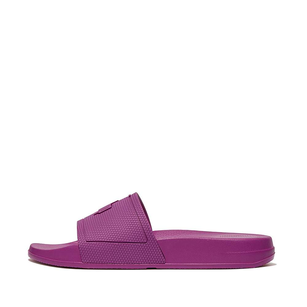 Women\'s Fitflop IQUSHION Pool Slides Purple | Ireland-85064