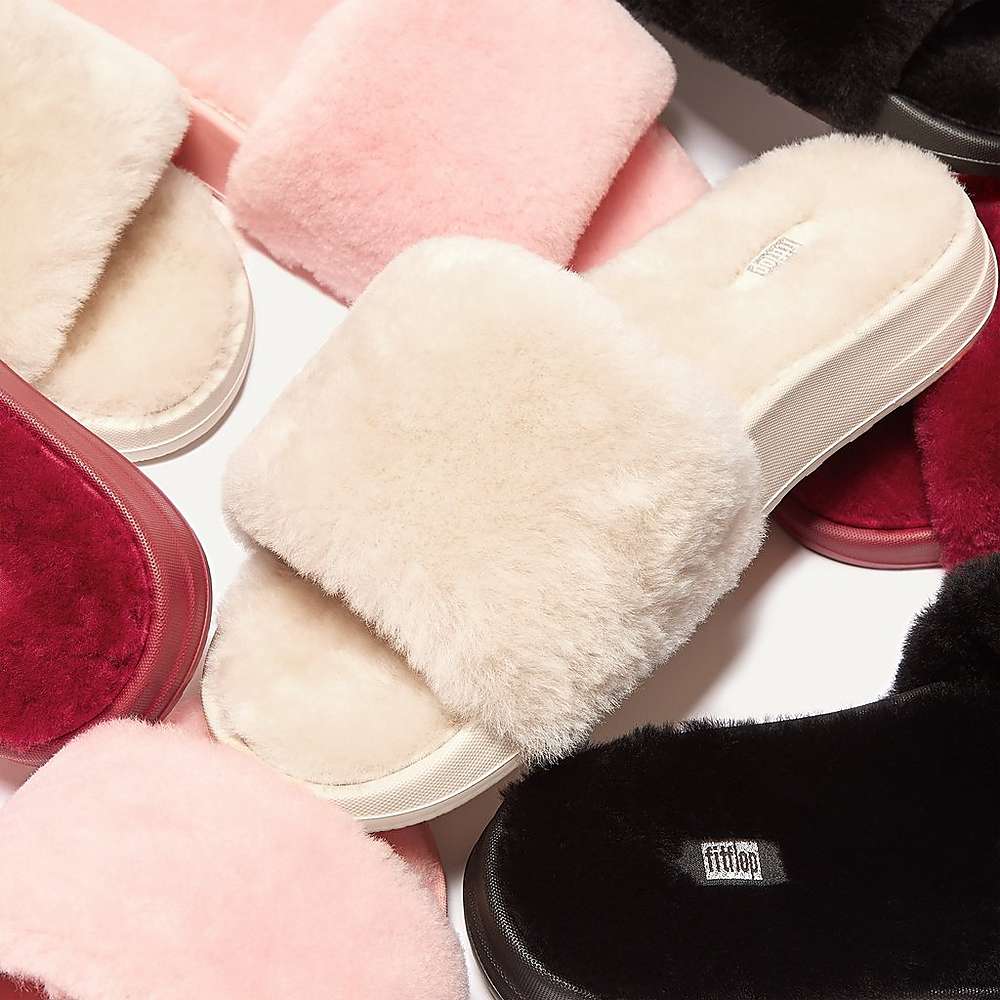 Women's Fitflop IQUSHION Shearling Slippers White | Ireland-57493