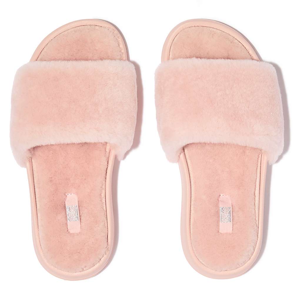 Women's Fitflop IQUSHION Shearling Slippers Pink | Ireland-62057