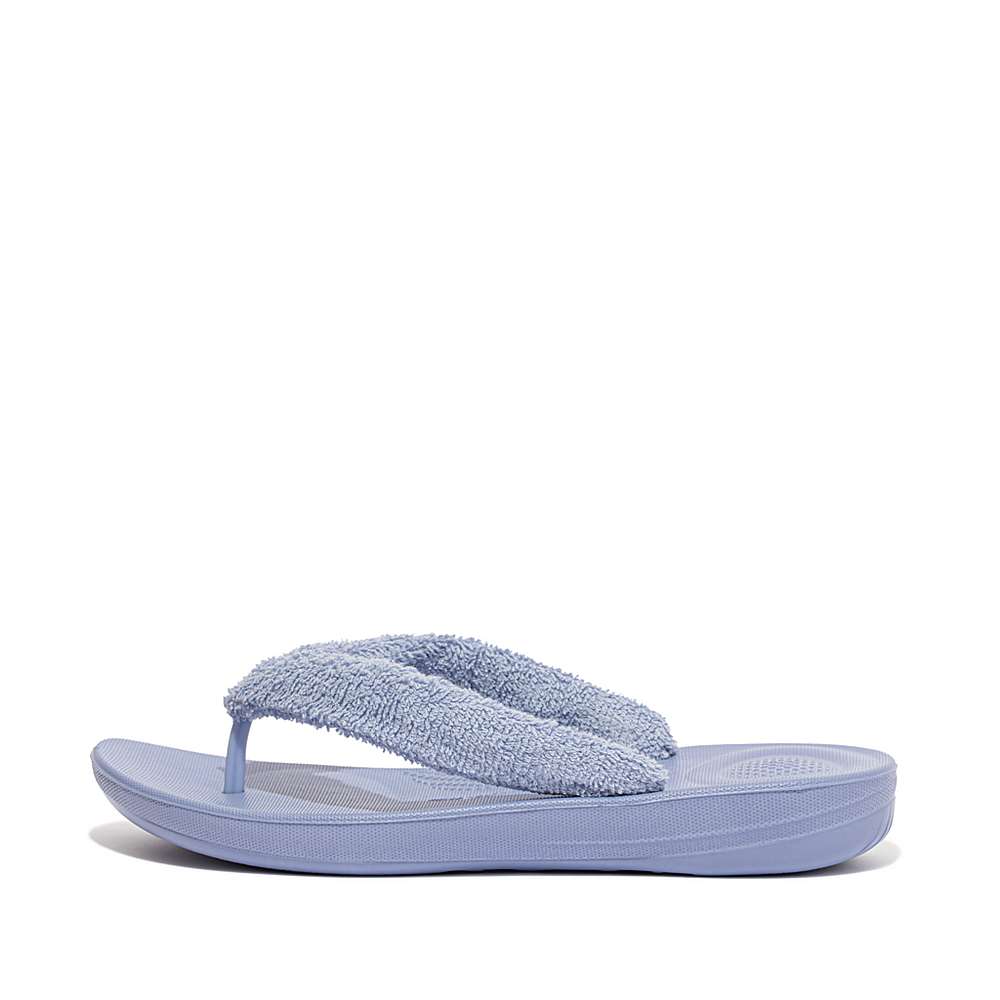 Women\'s Fitflop IQUSHION Towelling Flip Flops Lavender | Ireland-56014