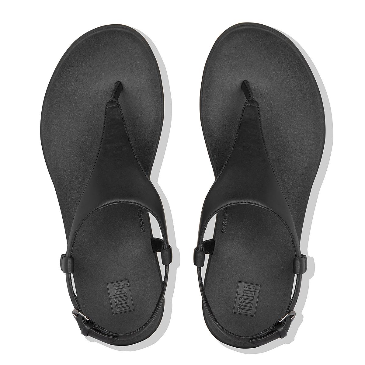 Women's Fitflop LAINEY Leather Back-Strap Sandals Black | Ireland-45901