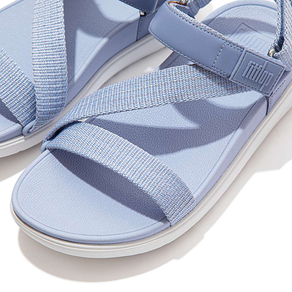 Women's Fitflop LOOSH Webbing Z-Strap Sandals Lavender | Ireland-62835