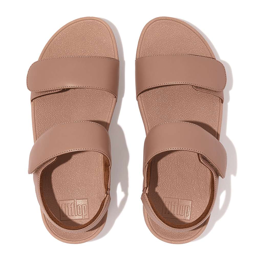 Women's Fitflop LULU Adjustable Leather Sandals Beige | Ireland-86042