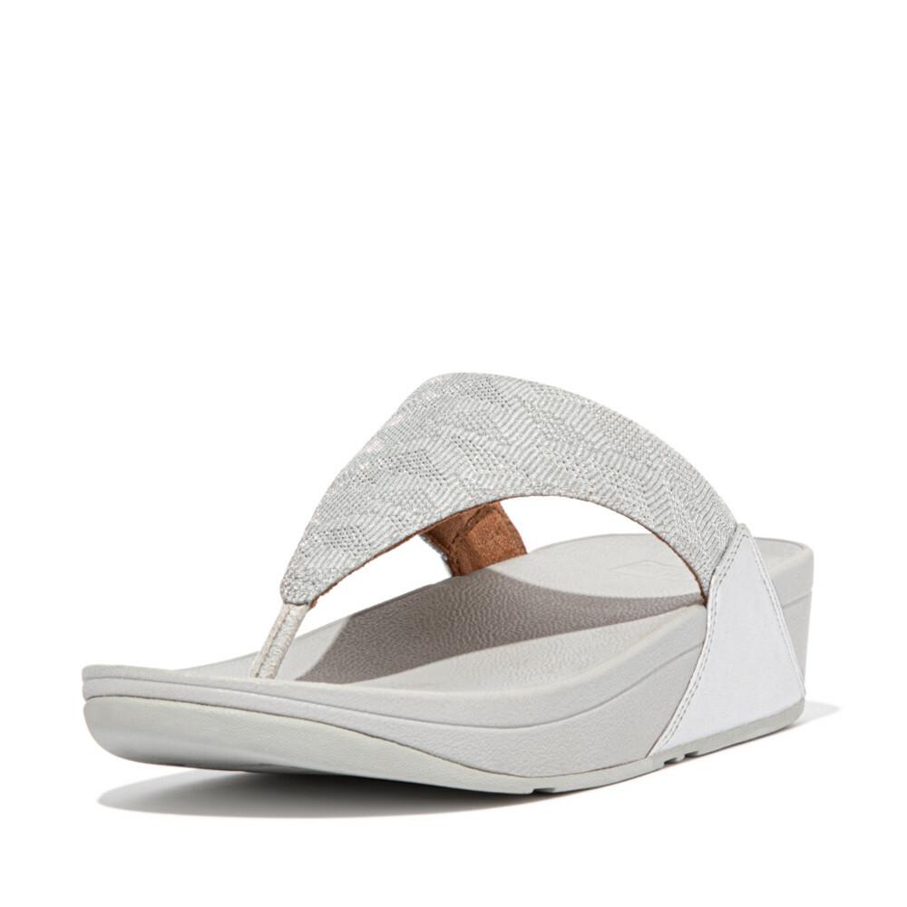 Women's Fitflop LULU Glitz Toe-Post Sandals Silver | Ireland-51702