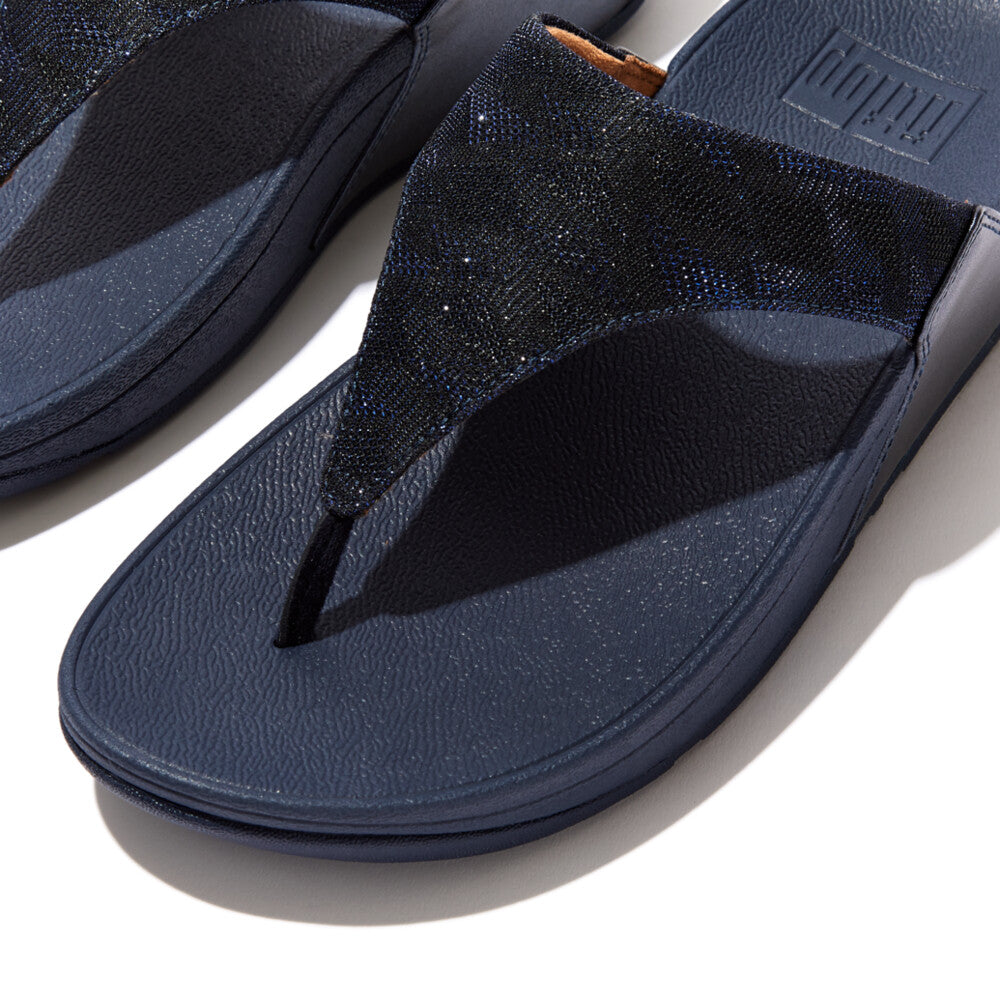 Women's Fitflop LULU Glitz Toe-Post Sandals Navy | Ireland-61537