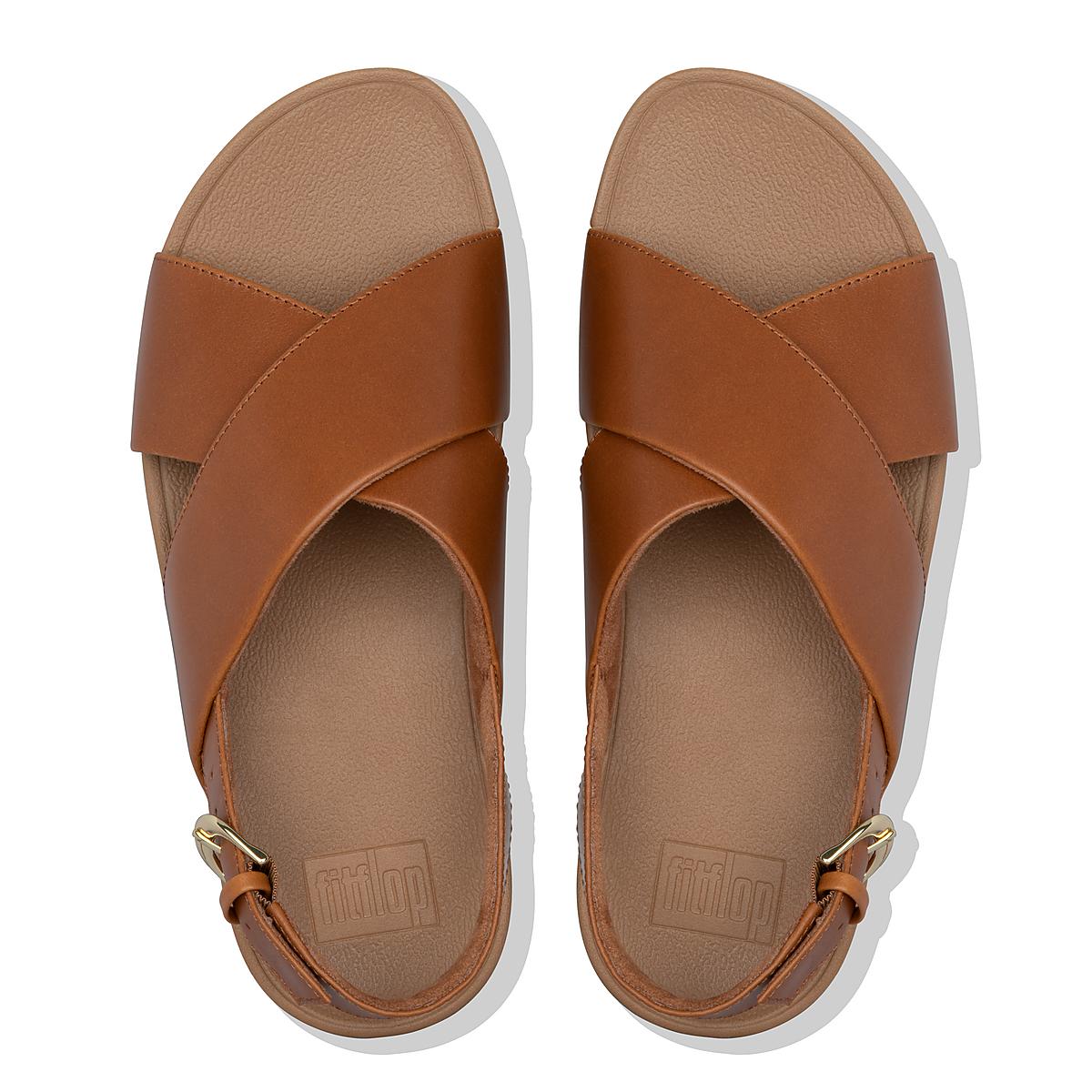 Women's Fitflop LULU Leather Back-Strap Sandals Light Brown | Ireland-98376