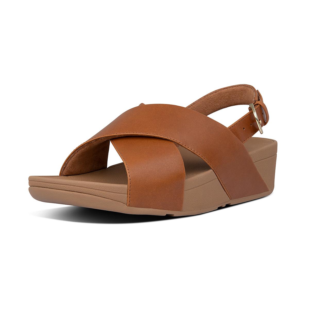 Women's Fitflop LULU Leather Back-Strap Sandals Light Brown | Ireland-98376