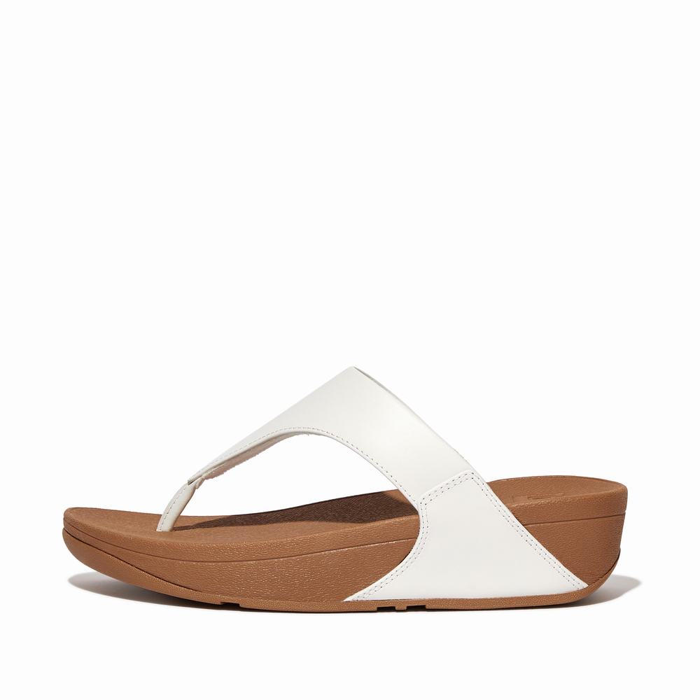 Women\'s Fitflop LULU Leather Toe-Post Sandals White | Ireland-09361