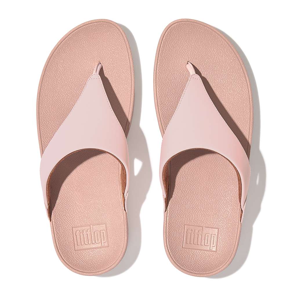 Women's Fitflop LULU Leather Toe-Post Sandals Pink | Ireland-69374