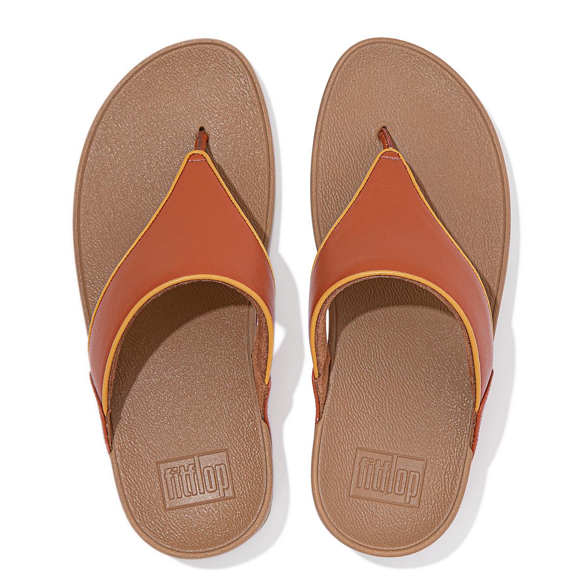 Women's Fitflop LULU Pop Binding Toe-Post Sandals Brown | Ireland-59120