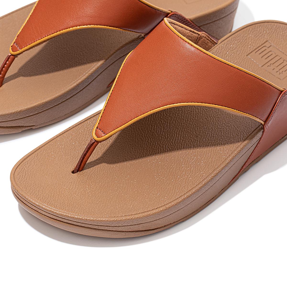 Women's Fitflop LULU Pop Binding Toe-Post Sandals Brown | Ireland-59120