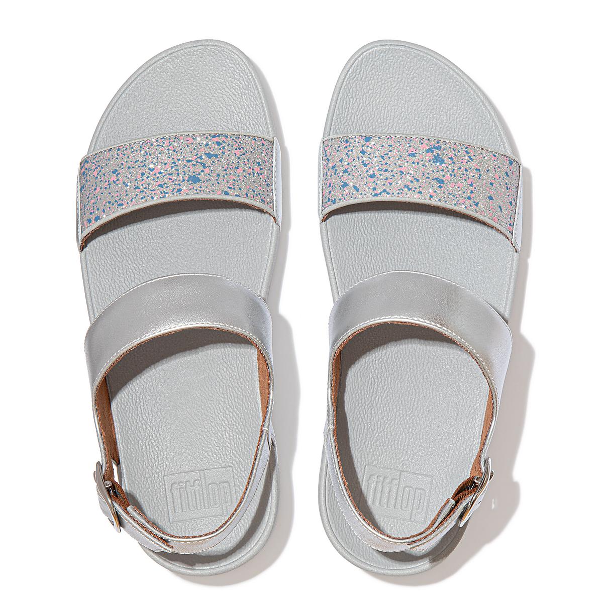 Women's Fitflop LULU Shimmer Back-Strap Sandals Silver | Ireland-91738