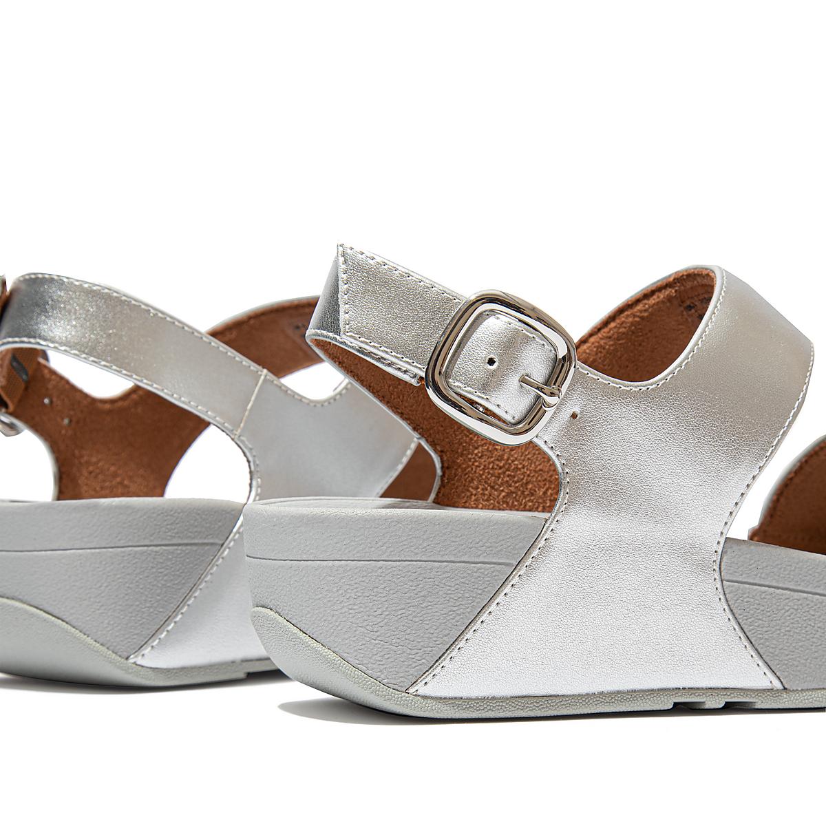 Women's Fitflop LULU Shimmer Back-Strap Sandals Silver | Ireland-91738